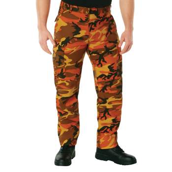 Yellow orange camo pants top