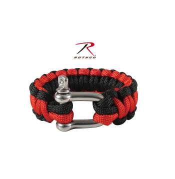 POMPIER Thin Red Line 550 Paracord Survival Bracelet-Fait main