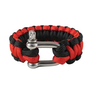 Rothco Thin Red Line Paracord Bracelet With D-Shackle