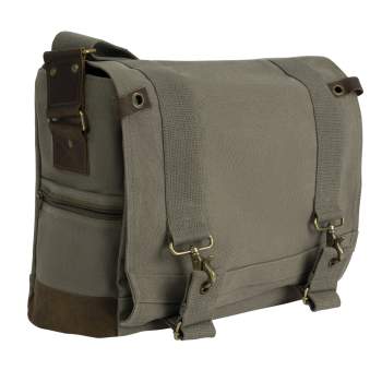 Rothco Vintage Black Canvas Messenger Bag