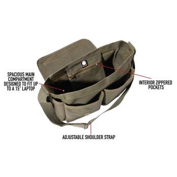 Rothco Heavyweight Canvas Classic Messenger Bag With Military Stencil