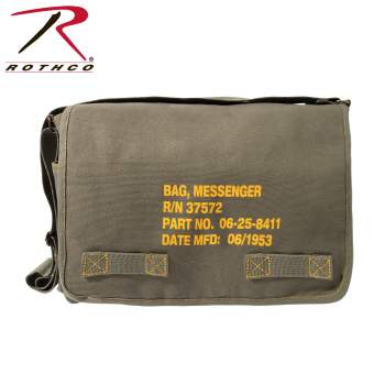 Military Luggage Company Black Canvas Classic Military Messenger Bag 