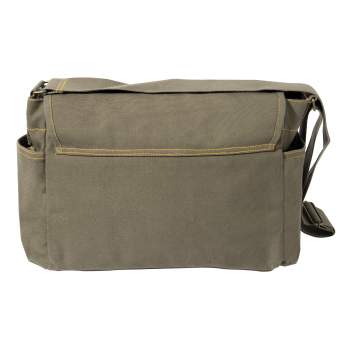 Rothco Vintage Canvas Messenger Bag Heavy-Duty Cotton Canvas Crossbody Shoulder  Bag, Charcoal Grey - Galaxy Army Navy