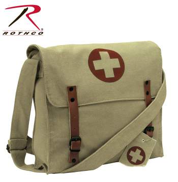vintage style medic backpack canvas rucksack pack olive drab rothco 9535