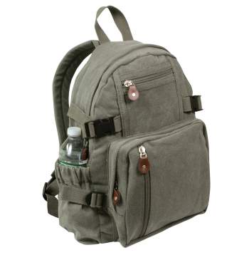 Large Vintage Canvas Backpack, Gray