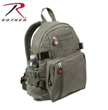 Mini Vintage Canvas Backpack Military Camo Compact School Bag Mini Vintage Canvas Backpack Military Camo Compact School Bag