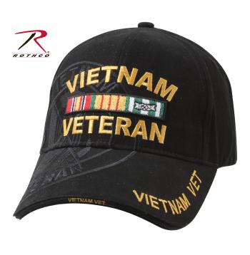 MILITARY Vietnam Veteran 100% Cotton Black Bucket Cap Hat 