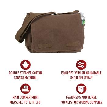 Rothco vintage canvas messenger bag clearance