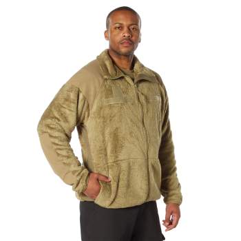 Coyote tan fleece jacket top