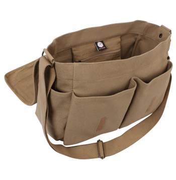 High Capacity Messenger Bag Vintage Washed Canvas Shoulder 