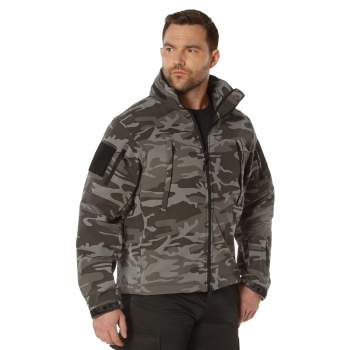 Rothco Special Ops Tactical Soft Shell Jacket with Patches Bundle (XX-Large, Black with Silver Patches)