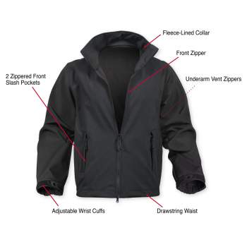Rothco Black Soft Shell Uniform Jacket