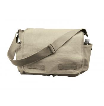 Rothco Vintage Canvas Explorer Shoulder Bag with Leather Accents Black