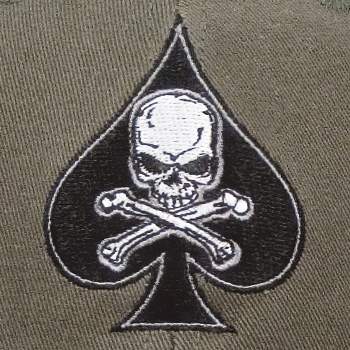 Army Style Death Comes In Spades Skull & Bones Embroidered Patch - Black
