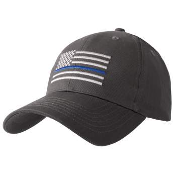 Thin Blue Line Police America Flag Unisex Trucker Hat – Mesh Baseball Cap  Dad Hat Black