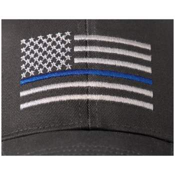 Thin Blue Line And Red Line Low Profile Baseball Cap Law Enforcement Hat 8754 