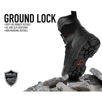 Black composite toe tactical boots top