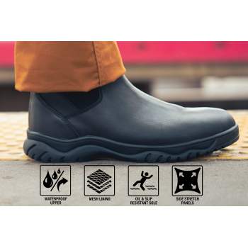 Black chelsea work boots best sale