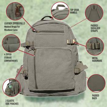 Rothco vintage canvas compact backpack new arrivals