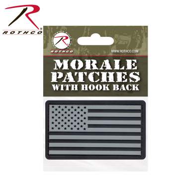 USA PVC Military American Flag Patch with Hook Backing 