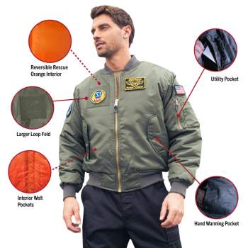 Top Gun MA-1 Nylon Bomber Jacket with Patches