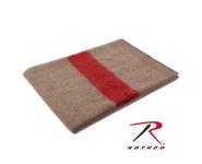 Rothco Swiss Style Wool Blanket, Tan Red Strip, blanket, wholesale blanket, wool blanket, wool, synthetic, woven, fire retardant, military blanket, camping blanket, outdoor blanket, emergency blanket, swiss army, blanket with red stripe, fire retardent blanket, heavy duty wool blanket