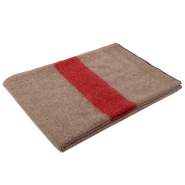 Rothco Swiss Style Wool Blanket, Tan Red Strip, blanket, wholesale blanket, wool blanket, wool, synthetic, woven, fire retardant, military blanket, camping blanket, outdoor blanket, emergency blanket, swiss army, blanket with red stripe, fire retardent blanket, heavy duty wool blanket