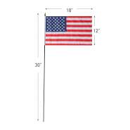 US Stick Flag, US Flag, American Flag, American Flag On Stick, Stick Flags, US Flags 12x18, 6 Pack American Flags, US Stick Flags Bulk, 12 inch Us Flag On Sticks, 12 Inch Flag, 12 Inch American Flag, USA Flag, USA Stick Flag, USA Flag On Stick
