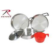 Rothco 5 Piece Stainless Steel Mess Kit, mess kit, mess kits, military mess kit, army style mess kit, camping mess kit, us army mess kit, military gear, military supplies, camping supplies, camping gear, steel mess kit, stainless mess kit, stainless steel mess kit, metal mess kit, outdoor mess kit, 