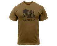 rothco murica us flag t-shirt, murica us flag t-shirt, us flag tshirt, flag shirt, american flag shirt, murica shirt, murica, american flag t-shirt, merica tshirt, american t shirt, patriotic clothing, coyote brown, brown, athletic fit, American flag shirt,