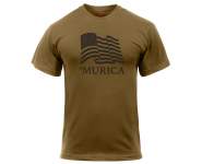 rothco murica us flag t-shirt, murica us flag t-shirt, us flag tshirt, flag shirt, american flag shirt, murica shirt, murica, american flag t-shirt, merica tshirt, american t shirt, patriotic clothing, coyote brown, brown, athletic fit, American flag shirt,