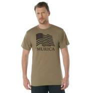 rothco murica us flag t-shirt, murica us flag t-shirt, us flag tshirt, flag shirt, american flag shirt, murica shirt, murica, american flag t-shirt, merica tshirt, american t shirt, patriotic clothing, coyote brown, brown, athletic fit, American flag shirt,