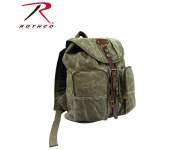 canvas backpack,canvas back pack,pack,backpack,vintage canvas pack,vintage canvas,military canvas backpack,backpack with leather accents,stone washed canvas,stone washed canvas pack,