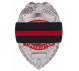 Thin Red Line, Fire Department, First Responder, Mourning Bands,  Fire Department Mourning Band, Fire Department Funeral Protocol, Mourning Badge, Badge With Black Band, Black Badge Band, Fire department Black Badge Band, Mourning Shroud, Thin Red Line Mourning Band, Fallen Fireman Band, 