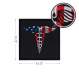 Rothco American Flag Caduceus Medical Symbol Patch with Hook Back, medical symbol, medical symbol snake, medical staff symbol, caduceus symbol, EMS, healthcare workers, American flag patch, hook and loop patches, first responders, 