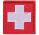 Rothco White Cross Patch, Red,  Hook Backing, hook and loop, patch, patches, white cross, emergency, emt, ems, wholesale patches, tactical patches, military morale patches, funny morale patches, moral patch, military velcro patches, tactical airsoft morale patches, airsoft morale patches, airsoft patches, morale patch