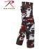 camo pants with red and blue stripe